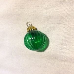 Green glass mini Christmas ornament pendant.